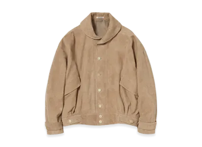 AURALEE Silky Grain Suede Blouson "Taupe"