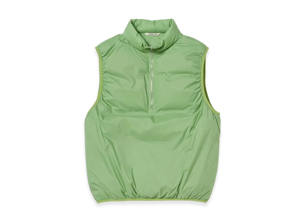 AURALEE Super Light Nylon Ripstop Down P/O Vest "Light Green"