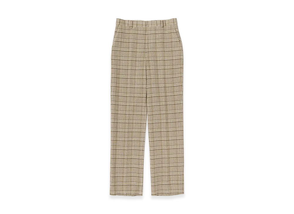 AURALEE Silk Linen Nep Check Slacks "Ivory Beige Check"