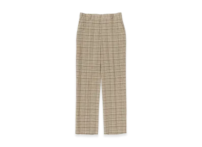 AURALEE Silk Linen Nep Check Slacks "Ivory Beige Check"
