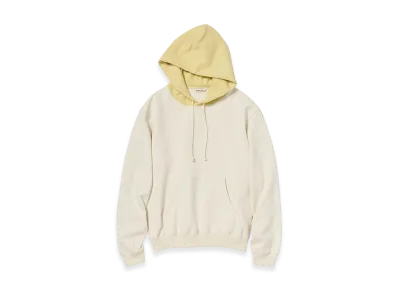 AURALEE Smooth Soft BD Sweat P/O Parka "Smoky White/Light Yellow"
