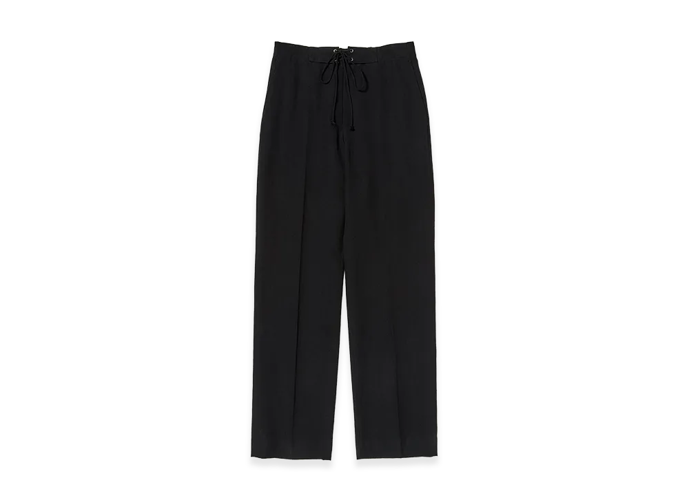 AURALEE Wool Cotton Linen OX Drawstring Pants "Black"