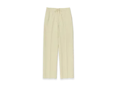 AURALEE Wool Cotton Linen OX Drawstring Pants "Lime Beige"