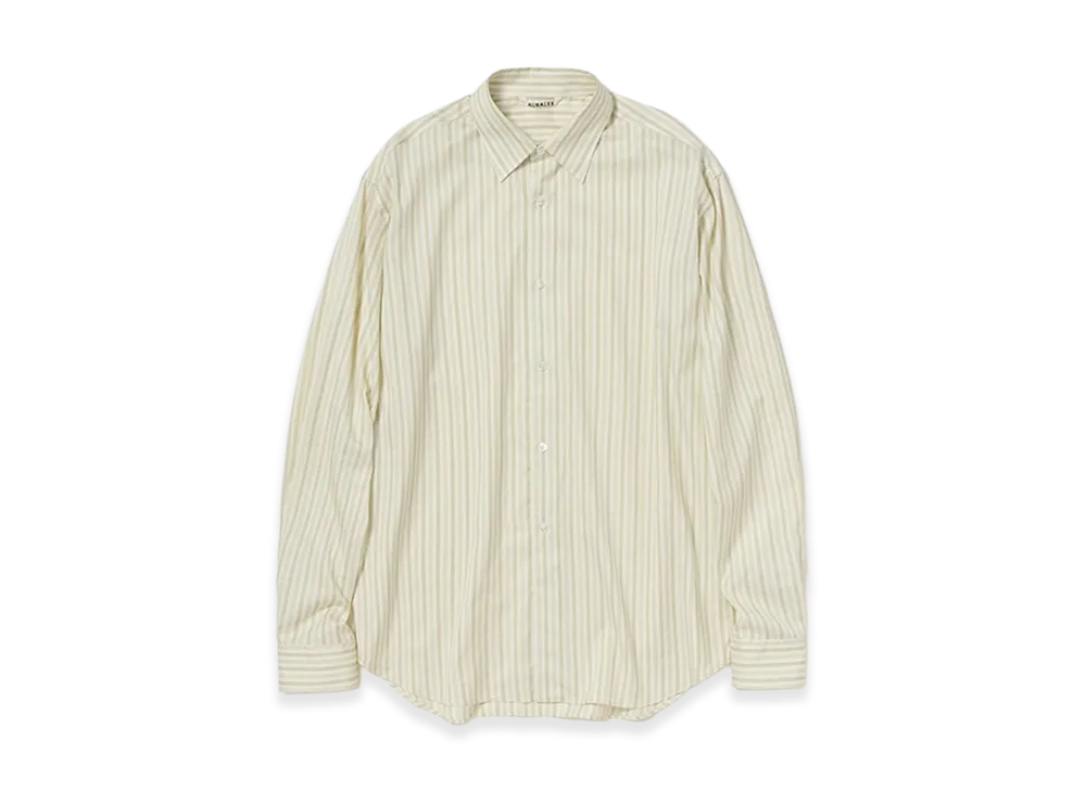 AURALEE Cotton Silk Stripe Shirt "Ivory Stripe"