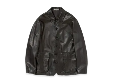 AURALEE Textured Lamb Leather Blouson "Black"