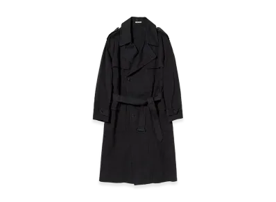 AURALEE Garment-Dyed Textured Chino Coat "Black"