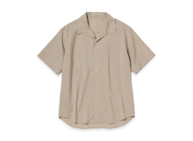 AURALEE Summer Twist Cashmere Pora Half-Sleeved Shirt "Top Brown Beige"