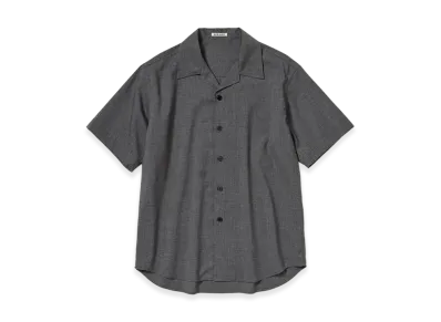 AURALEE Summer Twist Cashmere Pora Half-Sleeved Shirt "Top Charcoal Gray"