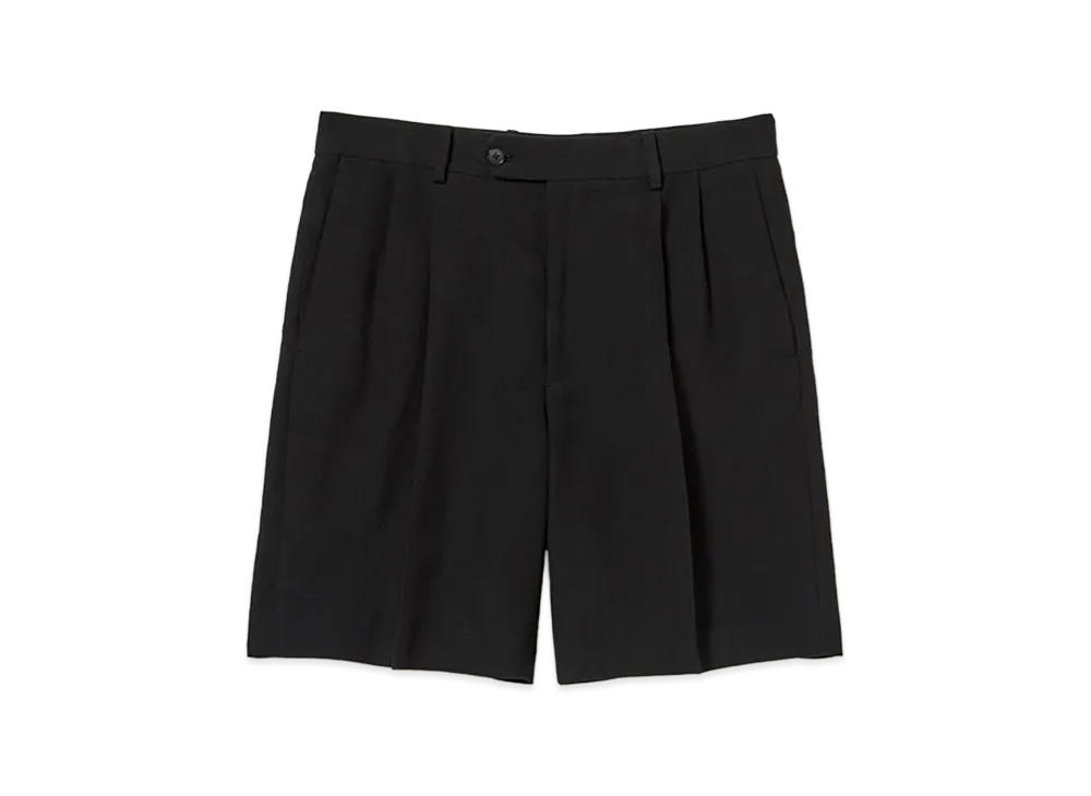 AURALEE Wool Cotton Linen OX Shorts "Black"