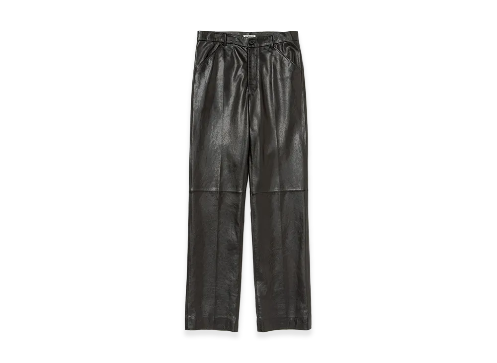 AURALEE Textured Lamb Leather Pants "Black"
