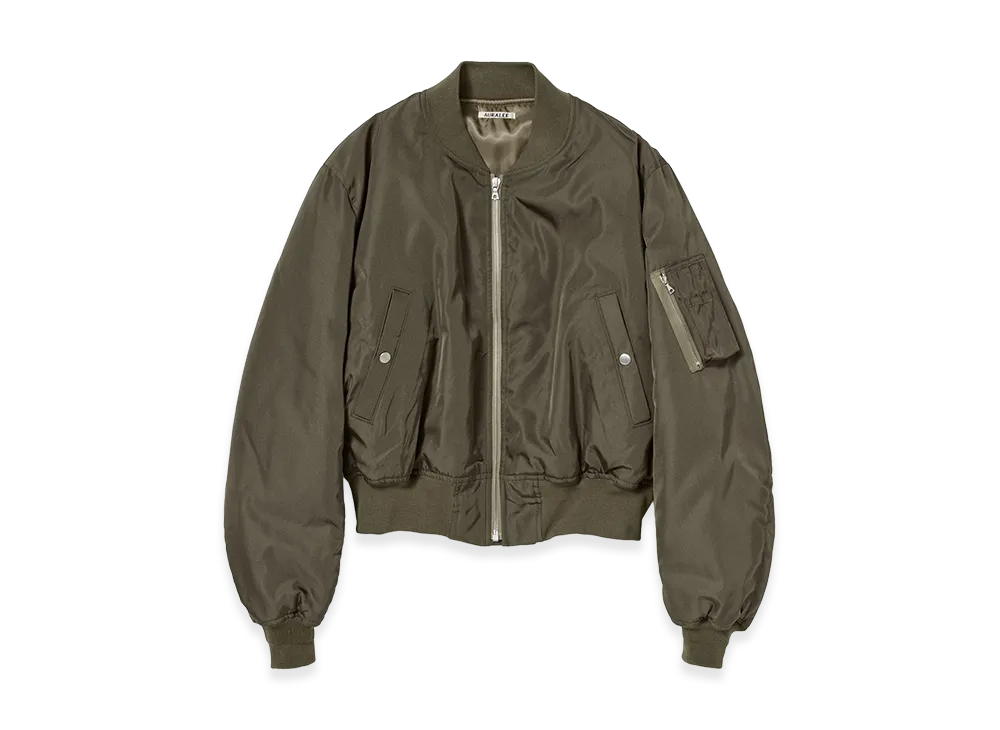 AURALEE High Density Silk Twill Flight Blouson "Dark Olive"
