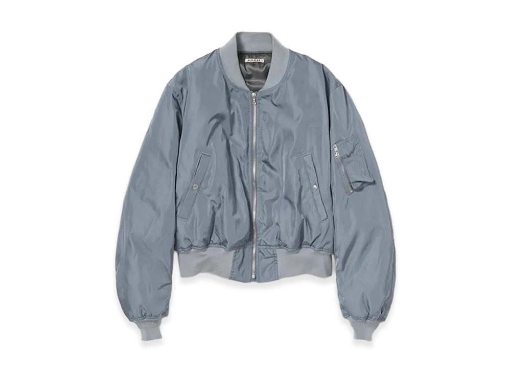 AURALEE High Density Silk Twill Flight Blouson "Blue Gray"