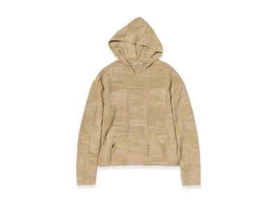 AURALEE Structured Cotton Linen Panel Knit P/O Parka "Brown/Beige"