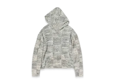 AURALEE Structured Cotton Linen Panel Knit P/O Parka "Off White/Black"