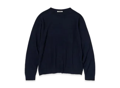 AURALEE Brushed Cashmere Cotton Knit P/O "Dark Navy"