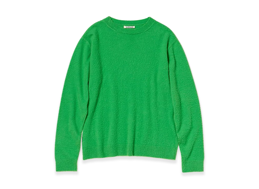 AURALEE Brushed Cashmere Cotton Knit P/O "Green"