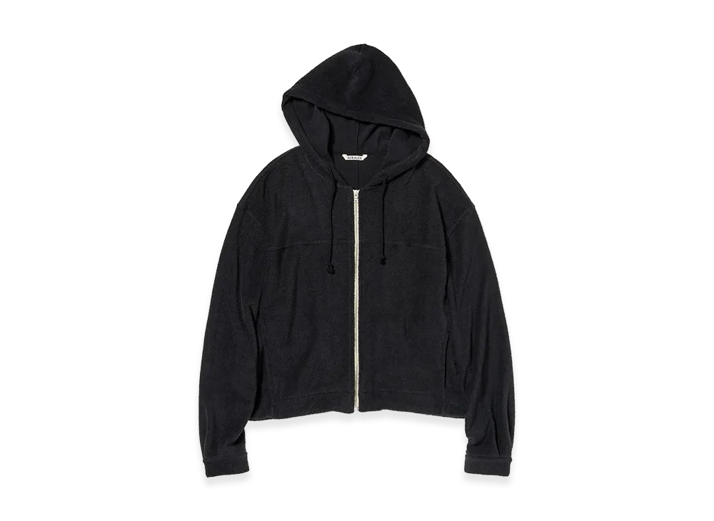 AURALEE Cotton Nylon Pile Zip Parka "Navy"