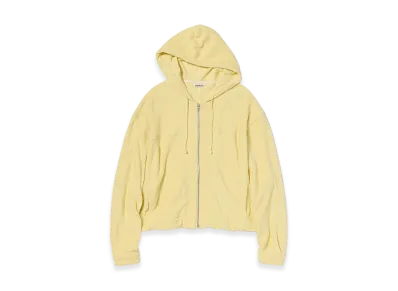 AURALEE Cotton Nylon Pile Zip Parka "Light Yellow"
