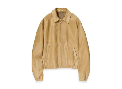 AURALEE Women's Calf Hair Zip Blouson "Beige"