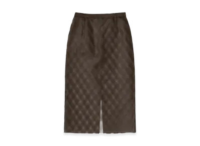 AURALEE Women's Sheer Silk Cotton Cut Jacquard Pencil Skirt "Dark Brown"