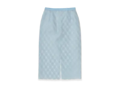 AURALEE Women's Sheer Silk Cotton Cut Jacquard Pencil Skirt "Light Blue"
