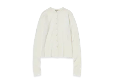 AURALEE Women's Sheer Cashmere Knit Cardigan "Ivory White"