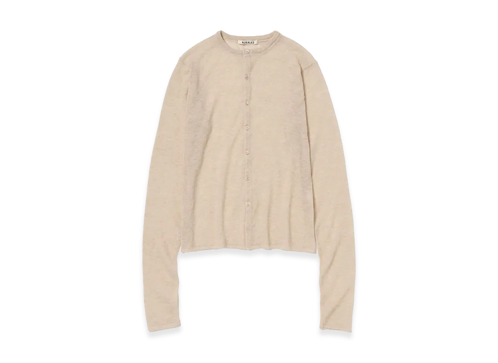 AURALEE Women's Sheer Cashmere Knit Cardigan "Top Beige"