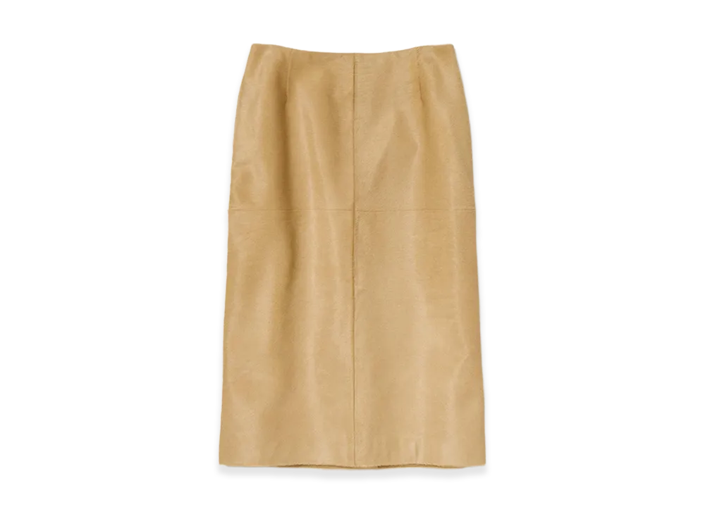 AURALEE Women's Calf Hair Skirt "Beige"