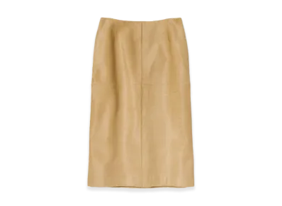 AURALEE Women's Calf Hair Skirt "Beige"