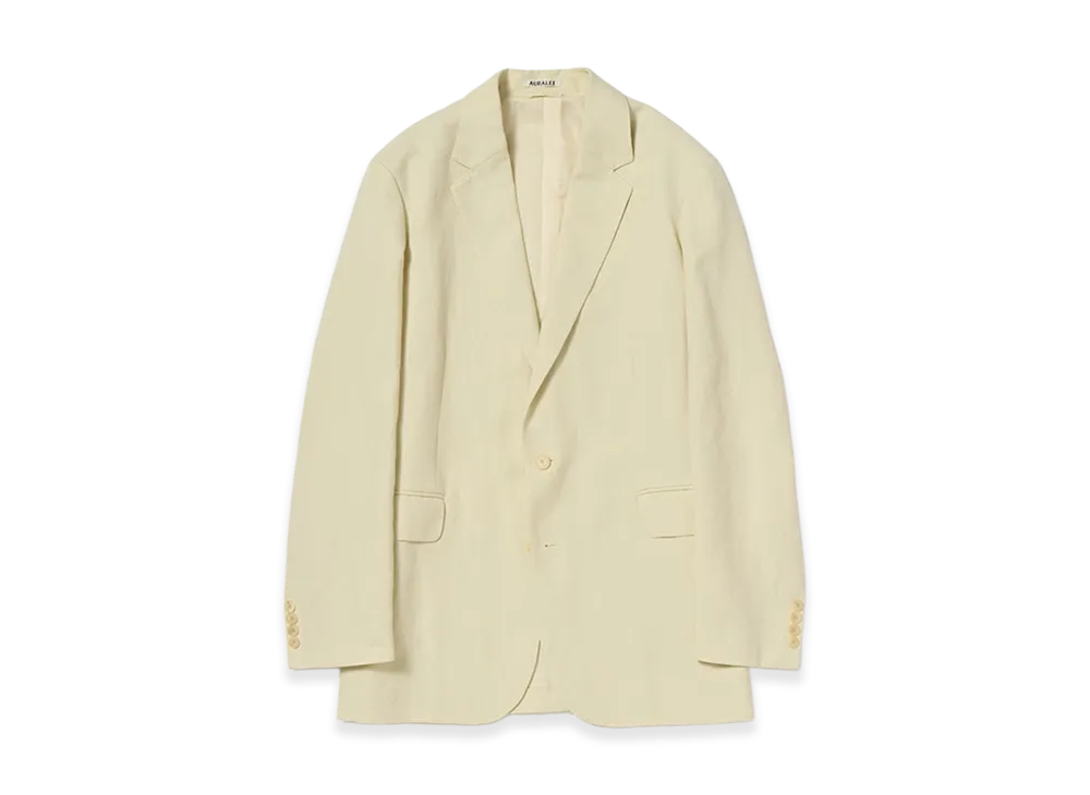 AURALEE Women's Wool Cotton Linen OX Jacket "Lime Beige"