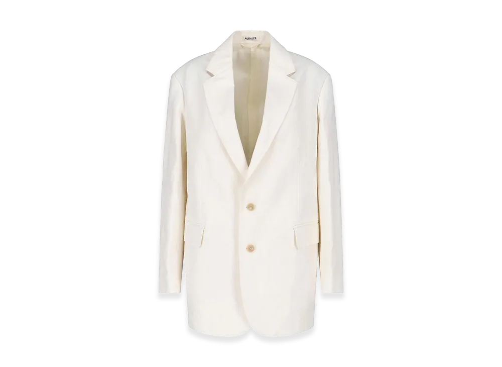 AURALEE Women's Wool Cotton Linen OX Jacket "Off White"