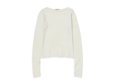 AURALEE Women's Sheer Cashmere Knit Boat Neck P/O "Ivory White"