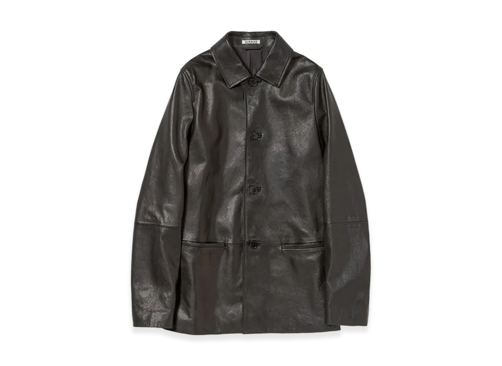 AURALEE Women's Textured Lamb Leather Blouson "Black"