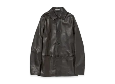 AURALEE Women's Textured Lamb Leather Blouson "Black"