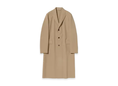 AURALEE Women's Structured Wool Gabardine Hand Sewn Coat "Brown Beige"