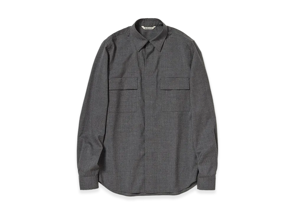 AURALEE Women's Summer Twist Cashmere Pora Shirt "Top Charcoal Gray"