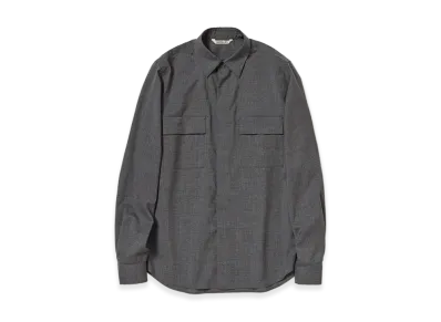 AURALEE Women's Summer Twist Cashmere Pora Shirt "Top Charcoal Gray"