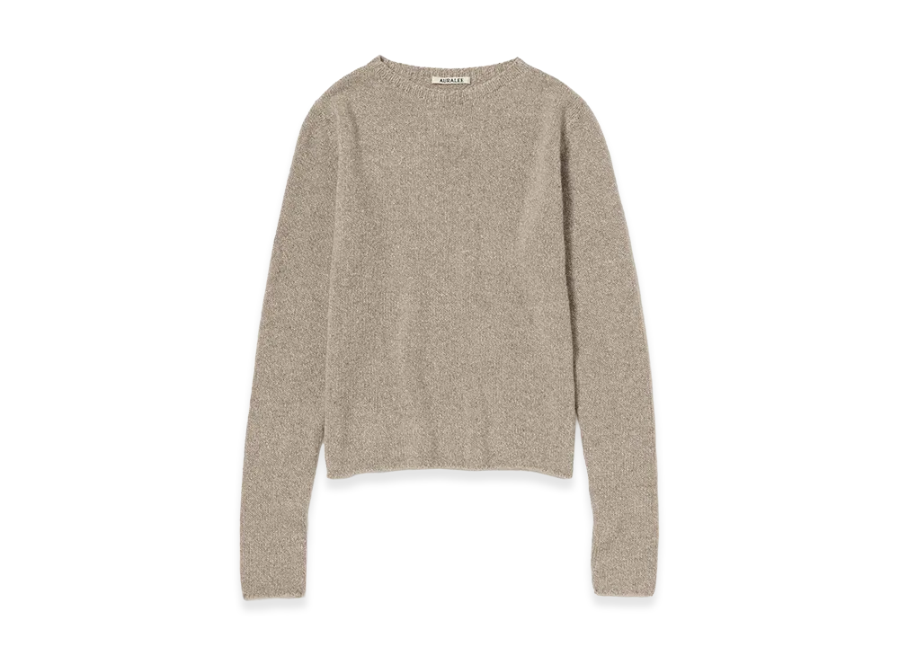 AURALEE Women's Cashmere Silk Melange Knit P/O "Mix Beige"