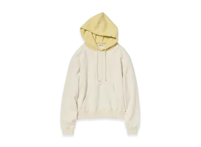 AURALEE Women's Smooth Soft BD Sweat P/O Parka "Smoky White/Light Yellow"
