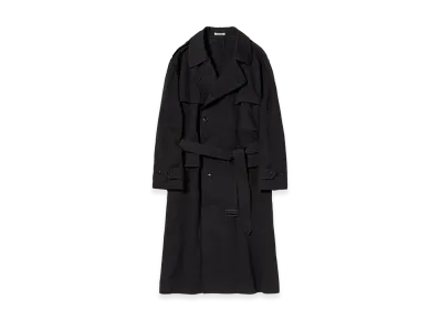 AURALEE Women's Garment-Dyed Textured Chino Coat "Black"