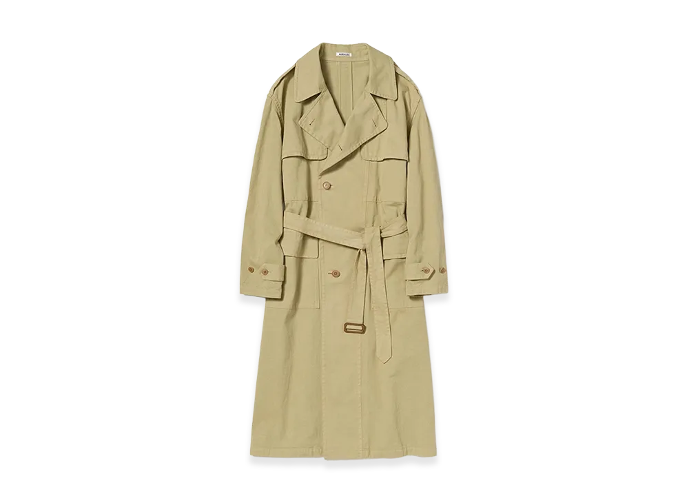 AURALEE Women's Garment-Dyed Textured Chino Coat "Beige"