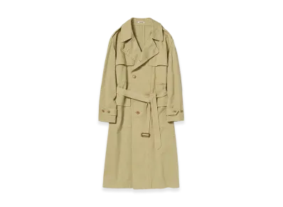 AURALEE Women's Garment-Dyed Textured Chino Coat "Beige"
