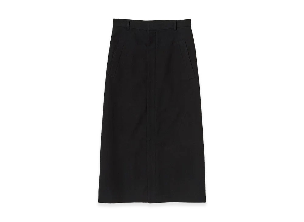 AURALEE Women's Wool Cotton Linen OX Skirt "Black"
