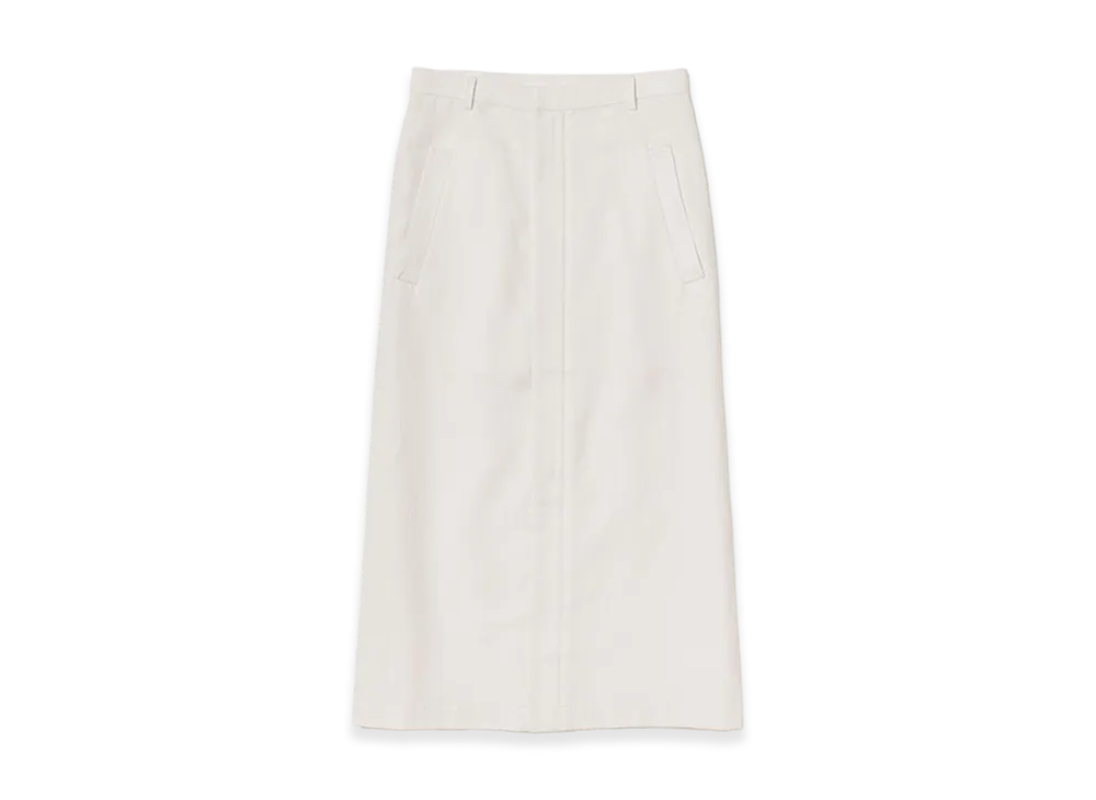 AURALEE Women's Wool Cotton Linen OX Skirt "Off White"