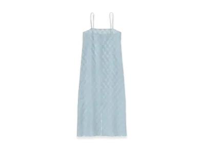 AURALEE Women's Sheer Silk Cotton Cut Jacquard Camisole Dress "Light Blue"