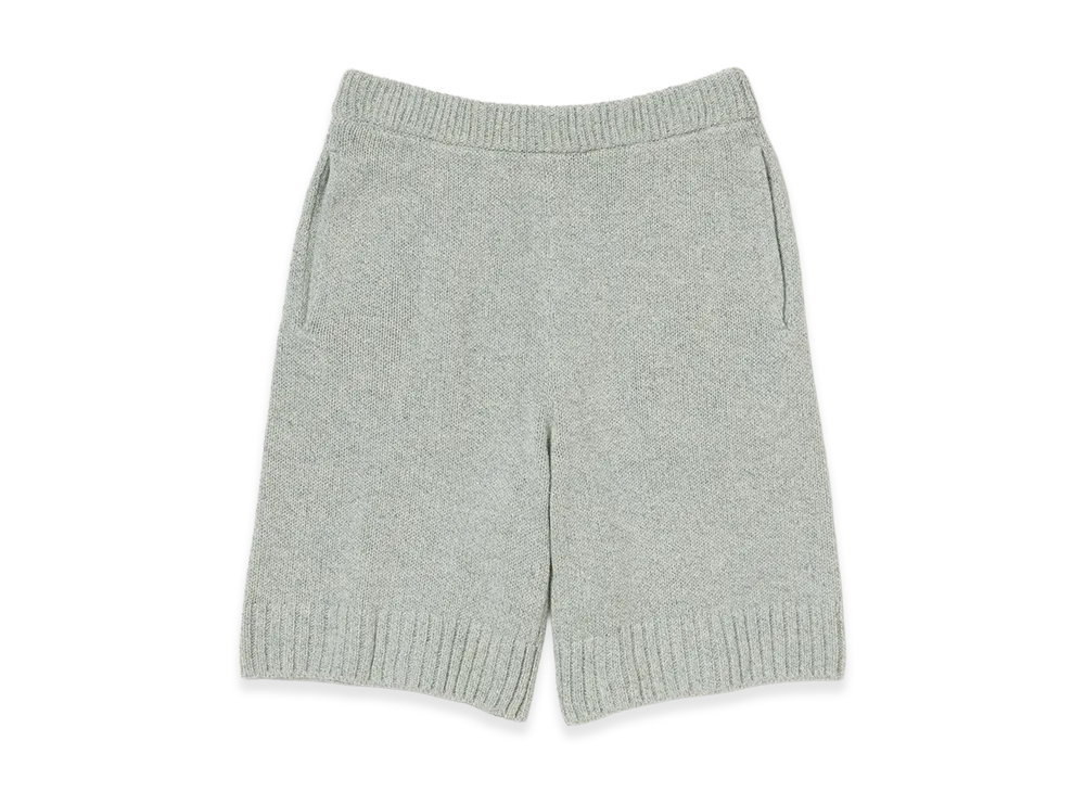 AURALEE Women's Cashmere Silk Melange Knit Shorts "Mix Mint Gray"