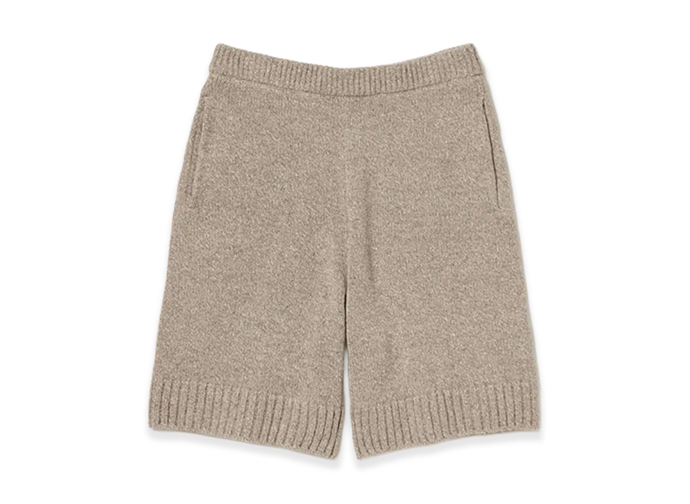 AURALEE Women's Cashmere Silk Melange Knit Shorts "Mix Beige"