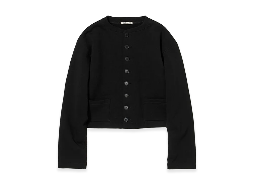 AURALEE Women's Smooth Soft BD Sweat Cardigan "Black"
