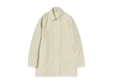 AURALEE Garment-Dyed Organic Cotton Heavy Twill Short Coat "Dusty Ivory"