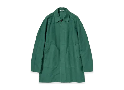AURALEE Garment-Dyed Organic Cotton Heavy Twill Short Coat "Forest Green"